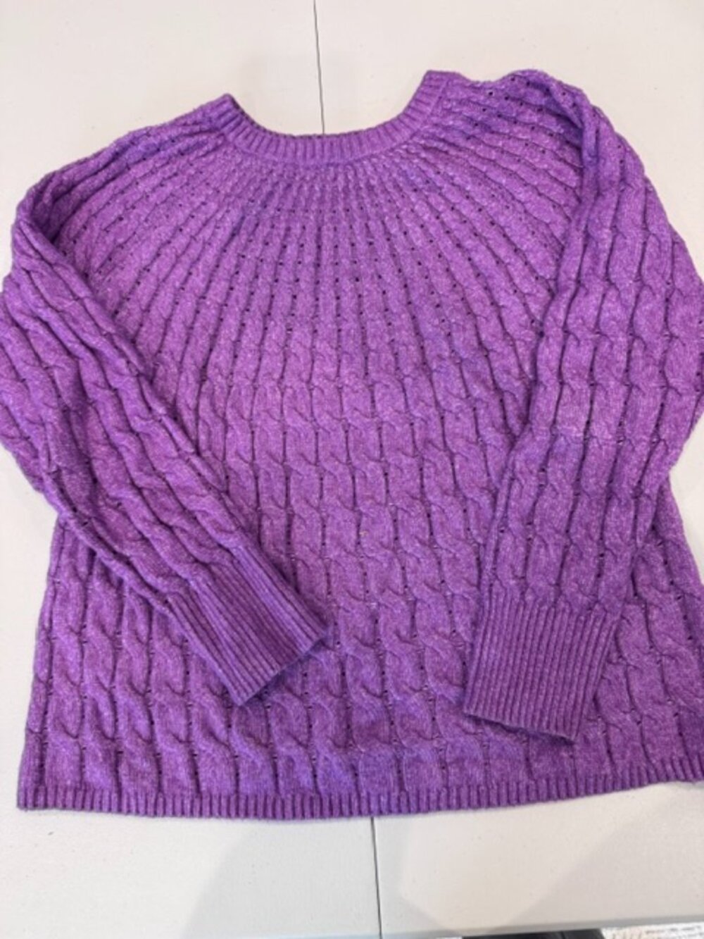 Pink/Fuschia Cableknit Sweater - Lane Bryant 14/16 - SOFT